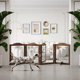 30" Tall Freestanding Pet Gate with Door Walk Through